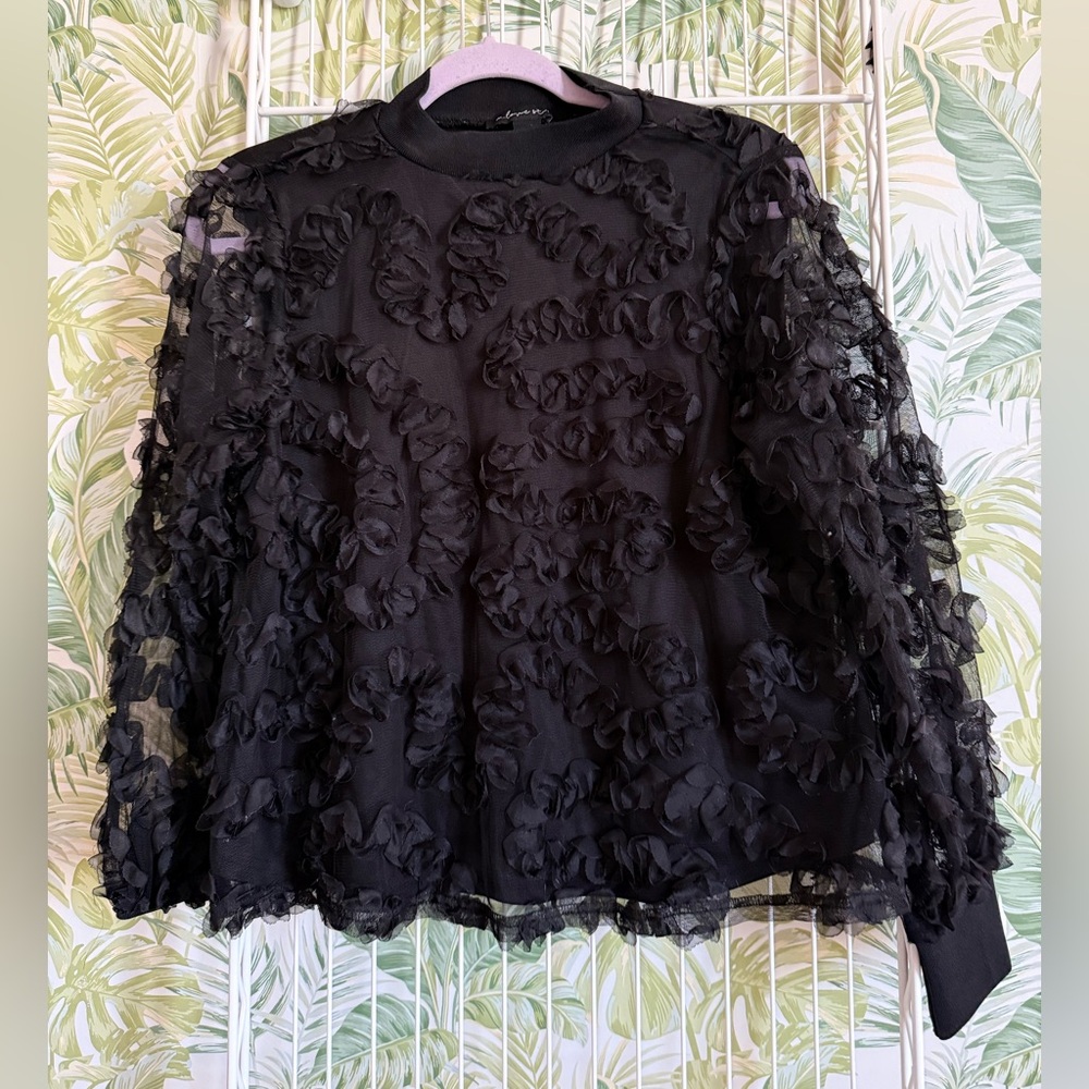 Chic Black Ruffle Top